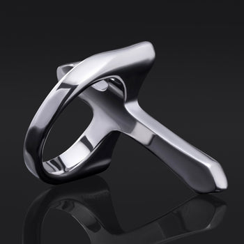 Silver Hexagon Black Onyx Ring