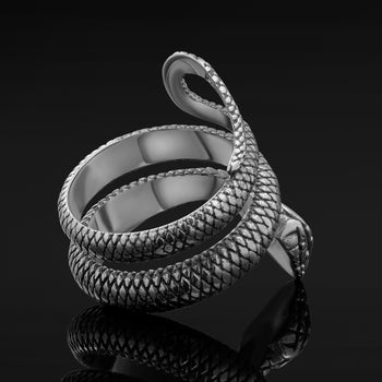 Custom Plugs - Silver & Black Obsidian Crystal Ring
