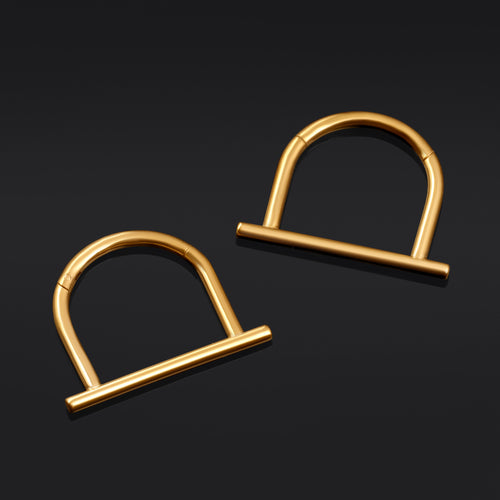 Septum Clicker, Gold, Straight Bar, ASTM F136 Titanium