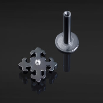 Labret-Stift, Silber, Innengewinde, ASTM F136 Titan, 1,2 mm