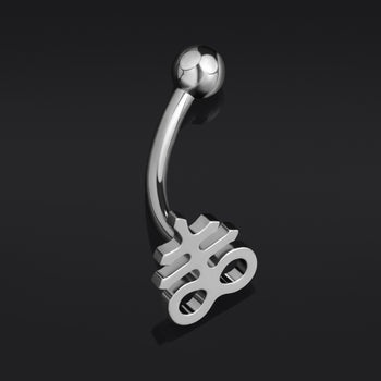 Vertical Labret, Silber, Spinne, Innengewinde, Titan