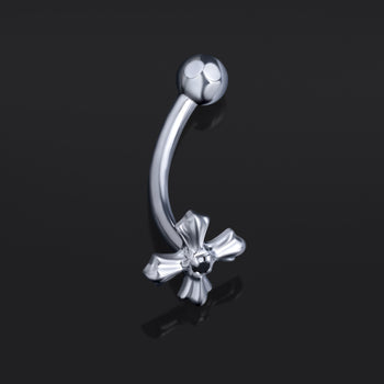 Vertical Labret, Silber, Spinne, Innengewinde, Titan