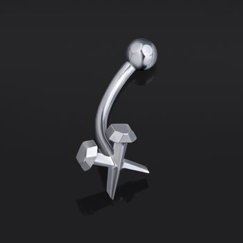 Vertical Labret, Silber, Spinne, Innengewinde, Titan