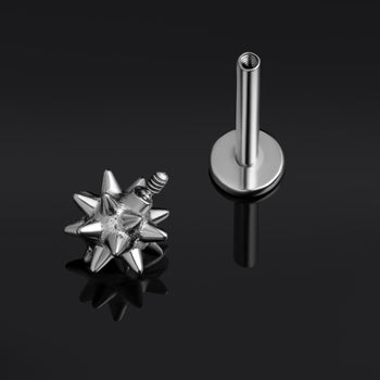Curved Barbell, Silber, Innengewinde, Titan
