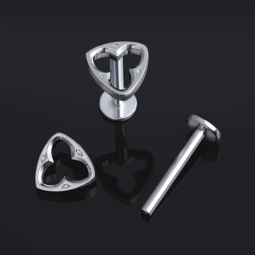 Labret-Stift, Silber, Innengewinde, ASTM F136 Titan, 1,2 mm