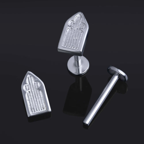 Labret-Stift, Silber, Innengewinde, ASTM F136 Titan, 1,2 mm