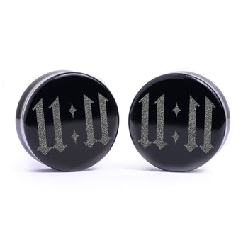 11:11 Plug / Gauge - Black Glass | Flat Faced Double Flare