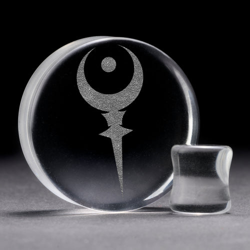 Sigil Of Hades Plug / Gauge - Clear Glass | Flat Faced Double Flare