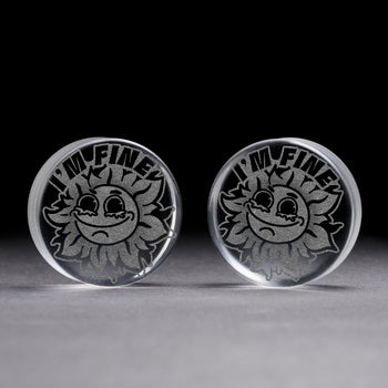 Cool alternative Blue & Black Marble Effect Silicone Ear Tunnel