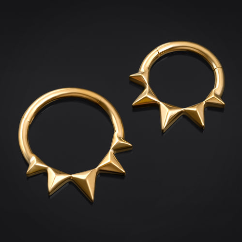 Septum Clicker, Gold, Spiked, ASTM F136 Titanium