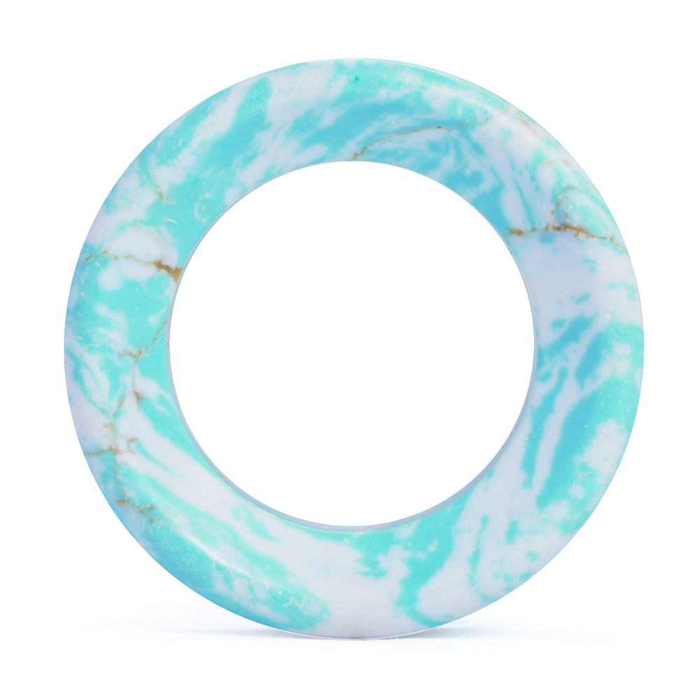 Blue & White Turquoise Tunnel / Plug / Gauge - Front