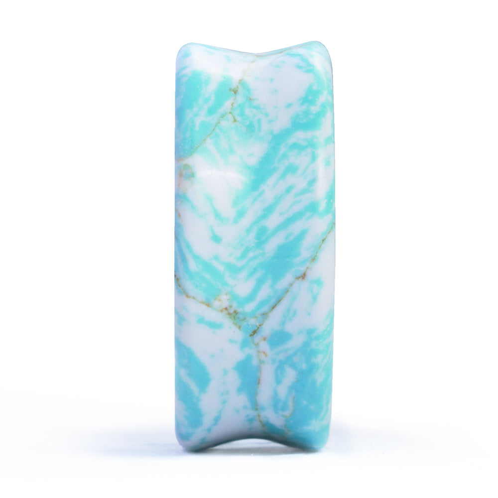 Blue & White Turquoise Tunnel / Plug / Gauge - Side
