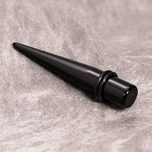 Black Ear Stretching Taper Plug / Gauge, Single, 1.6mm to 20mm