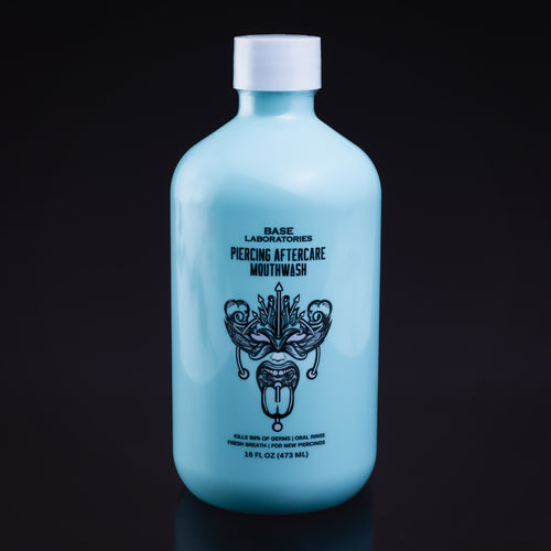 Base Laboratories Piercing Aftercare Oral Care Mouthwash – Alcohol-Free Healing Rinse (16 oz)