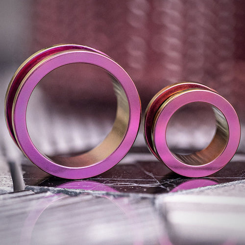 Pink Screwback Stainless Steel Ear Tunnel