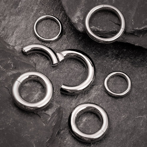 Septum Clicker, Silver, Bull Ring, G23 Titanium