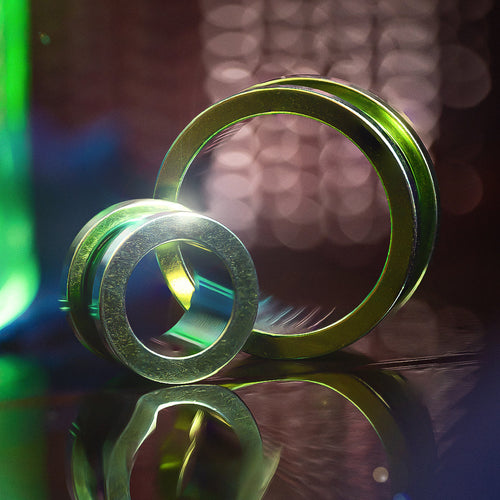 Green Screwback Stainless Steel Ear Tunnel
