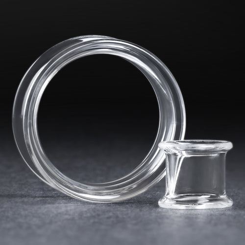 Clear Glas Doppelter Flare Ohr Tunnel