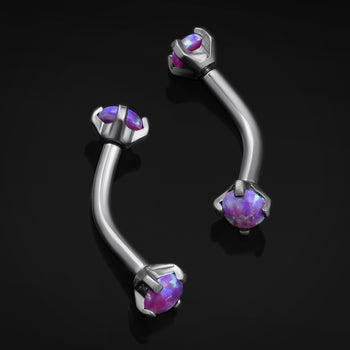 Curved Barbell, Purple Opal, Titanium