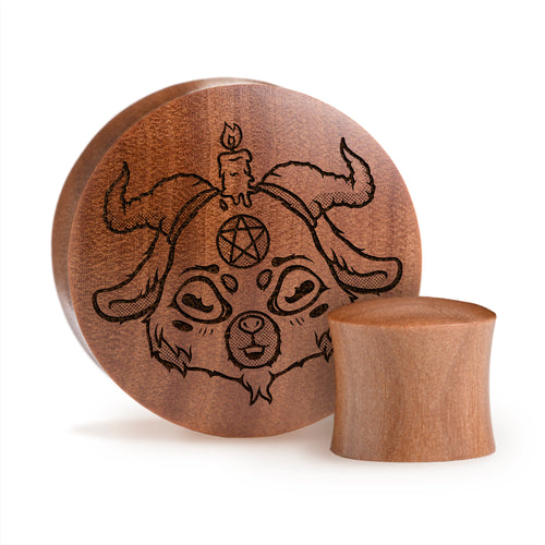 Baby Baphomet Plug / Gauge - Saba Wood | Convex Double Flare