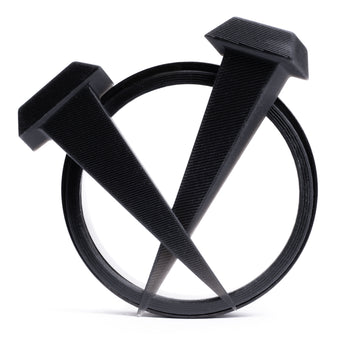 Leviathan-Kreuz 3D aus schwarzem Stahl, Double Flare, Schraubverschluss / Tunnel / Gauge