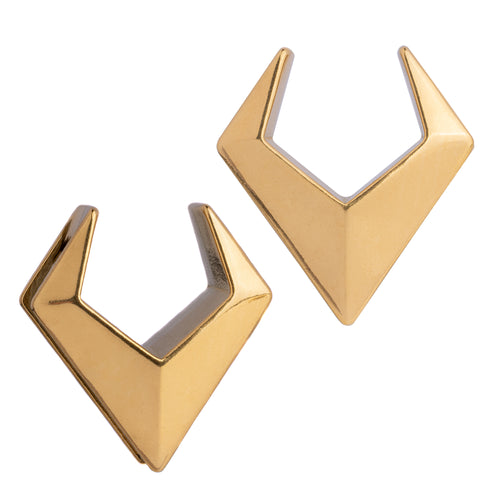 Gold Triangle Surgical Steel Saddle Ear Plug / Gauge