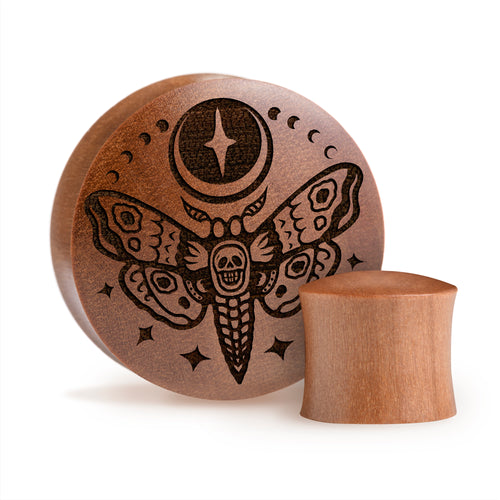 Death Moth Plug / Dehnungsstab - Saba-Holz | Konvexe Doppel-Flare