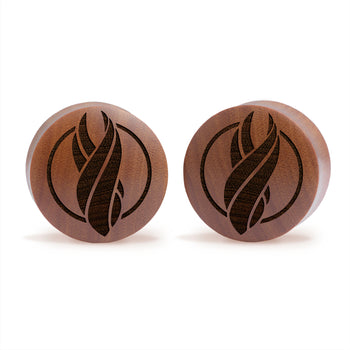 Crystal Moon Silver Inlay Wood Plug - Custom Plugs, Ear Plugs, Gauges, Stretched Ears