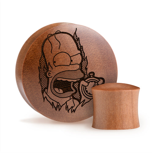 Shining Homer Plug / Gauge - Saba Holz | Konvexer Doppel-Flare