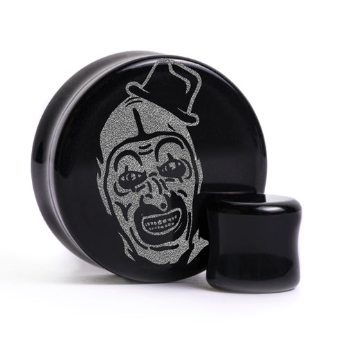 Terrifier Plug / Gauge - Black Glass | Flat Faced Double Flare