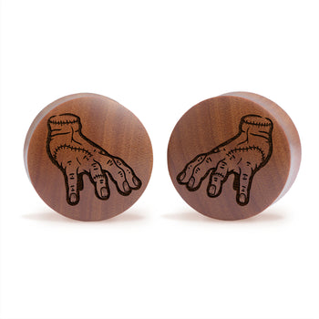 Crystal Moon Silver Inlay Wood Plug - Custom Plugs, Ear Plugs, Gauges, Stretched Ears