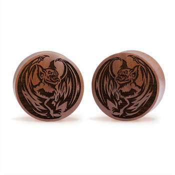 Vampire Bat Plug / Gauge - Saba Wood | Convex Double Flare