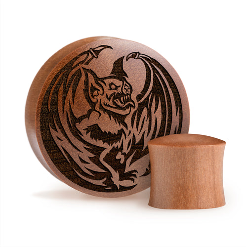 Vampire Bat Plug / Gauge - Saba Wood | Convex Double Flare