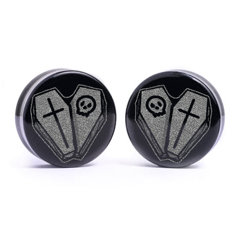 Zombie Lisa Plug / Gauge - Black Glass | Flat Faced Double Flare