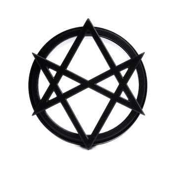 Leviathan-Kreuz 3D aus schwarzem Stahl, Double Flare, Schraubverschluss / Tunnel / Gauge