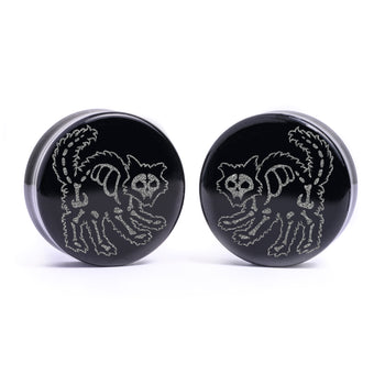 Zombie Lisa Plug / Gauge - Black Glass | Flat Faced Double Flare
