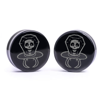 Zombie Lisa Plug / Gauge - Black Glass | Flat Faced Double Flare