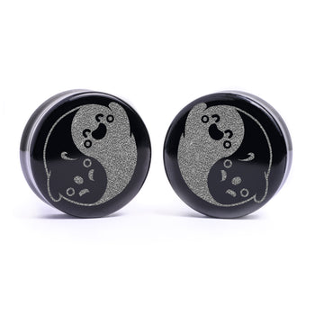 Zombie Lisa Plug / Gauge - Black Glass | Flat Faced Double Flare
