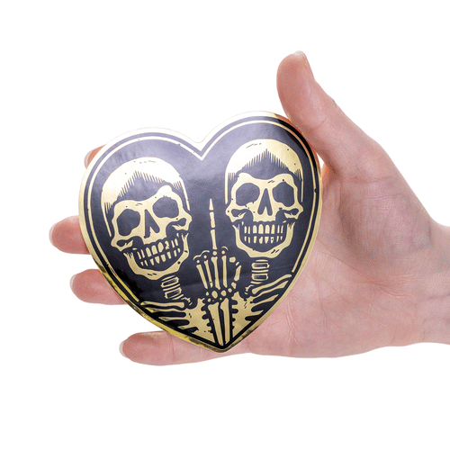 FU2 Heart Skull Vinyl Sticker