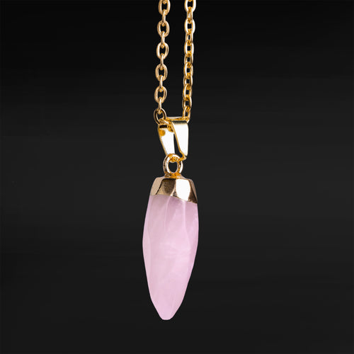 Gold & Rose Quartz Necklace