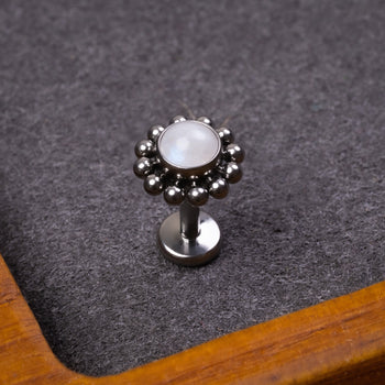 Curved Barbell, Silber, Innengewinde, Titan