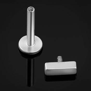 Curved Barbell, Silver, Large Spiked, Internally Threaded, Titanium