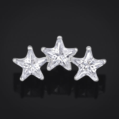 Labret-Top, Silber, Gotisches Kreuz, Innengewinde, Titan