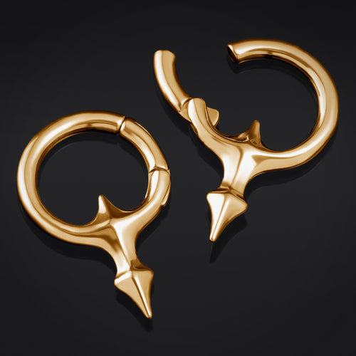 Gold Tribal Sigil Steel Ear Weights - Pair