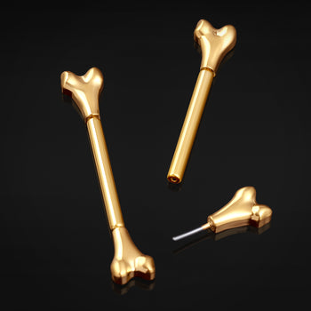 Gold Black Jewelled Cross Internally Threaded Titanium Labret Stud 1.2mm Gauge