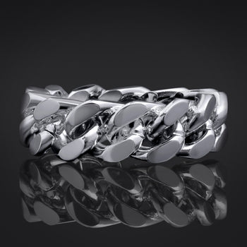 Silver Half Skull Gothic Ring