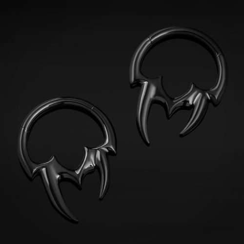 Septum Clicker, Black, Asymmetrical Tribal Spike, ASTM F136 Titanium