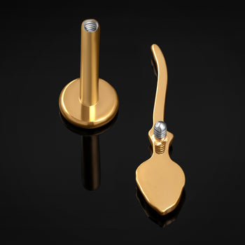 Stud Earrings, Gold, Spider Web Design, Titanium - Pair