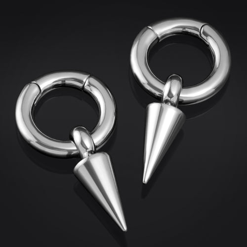 Spiked Hoop Steel Ear Weights - Pair