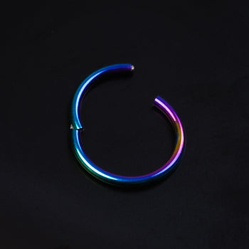 Daith Segment Ring, Rainbow Anodised, ASTM F136 Titanium